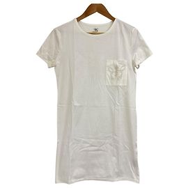 Vestido de algodón bordado Hermès Blanco