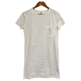 Besticktes Baumwollkleid von Hermès Weiß