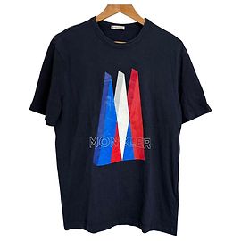 Camiseta de algodón con estampado Moncler Azul