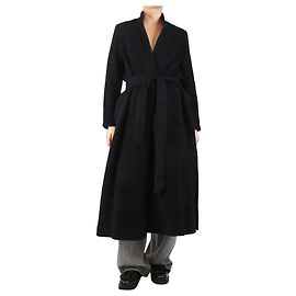 Forte Forte Black alpaca and wool-blend coat - size UK 8 Black
