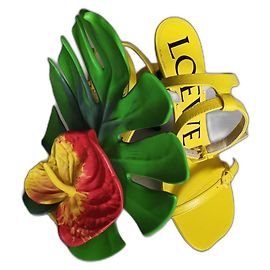 Talons Loewe Petal Monsterra 90mm taille 36 Jaune