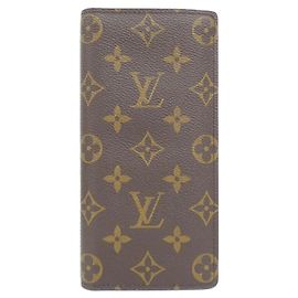 Cartera Brazza Monogram Louis Vuitton Castaño