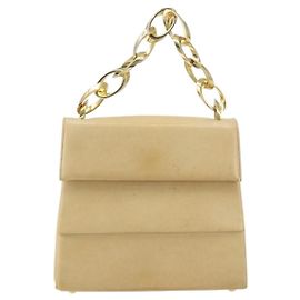 Salvatore Ferragamo Vintage Chain Leather Bege