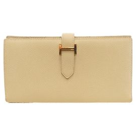 Portefeuille Long Soufflet Epsom Béarn d'Hermès Blanc