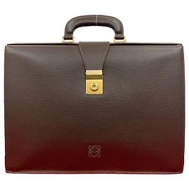 Loewe Anagram Leder Aktentasche Braun