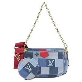Sac à épaule Multi Pochette Accessoires M44990 en denim Monogram Louis Vuitton Rouge