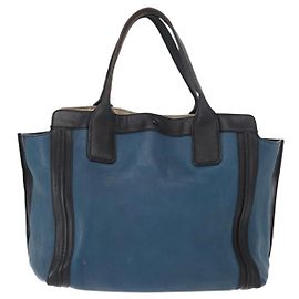 Chloé Alison Tote Leste-Oeste em Couro Grande Azul