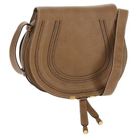 Chloé Bolsa de Ombro Chloe Mercy em Couro Bege Dourado Auth am10151 Bege Dourado