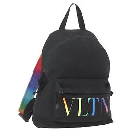 VALENTINO Backpack Nylon Black Auth ka1198 Black