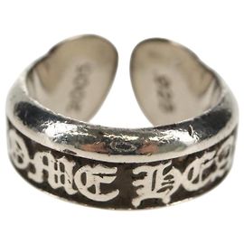 Anello Small Scroll Label Chrome Hearts Ag925 Argento Auth 157986M Argento