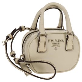 Prada Pochette Safiano Avorio Argento Auth 157955V Argento Crudo