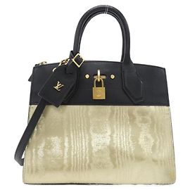 Louis Vuitton City Steamer PM Handbag Black Golden