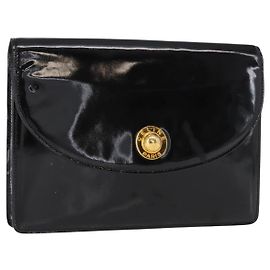 Céline Sac à main CELINE Émail Noir Or Auth bs32100 Noir Doré