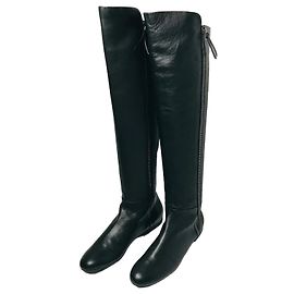 Giuseppe Zanotti Black Leather Thigh High Boots Black