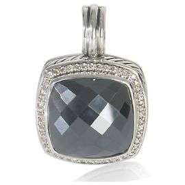 Pendente Albion 17mm in ematite e diamante in argento sterling David Yurman Altro