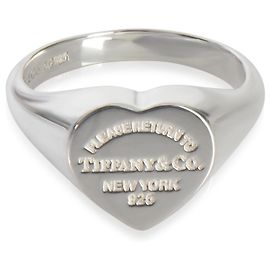 Tiffany & Co Anillo de sello de plata esterlina Regreso a Tiffany en forma de corazón Otro