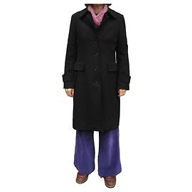 Gerard Darel Mantel Schwarz Wolle Schwarz