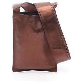 Bolsa de Ombro de Couro Marrom Chanel Marrom