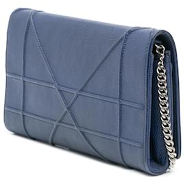 Dior-Dior Blue Grained Calfskin Diorama Croisiere Wallet on Chain-Blue