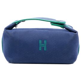 Étui Bride A Brac Petit Toile Bleu Hermès Bleu Bleu foncé