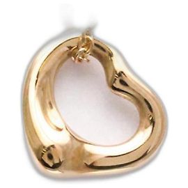Tiffany & Co Tiffany Open Heart Pink Gold Pendant Necklace Golden