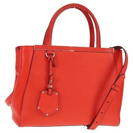 Fendi 2Jours Leather Medium Red