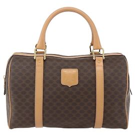 Céline Bolsa Boston Macadam Vintage Celine em lona Marrom