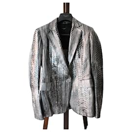 Alaïa silberne Pythonjacke Größe XS Silber