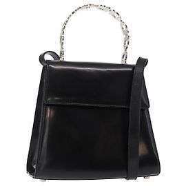 Salvatore Ferragamo Gancini handbag Leather Black