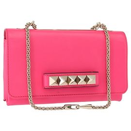 Clutch de couro Valentino Garavani Va Va Voom Médio Rosa