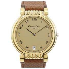 Relógio de pulso de quartzo banhado a ouro para mulheres Christian Dior Outro
