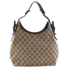 Borsa semi-tracolla Gucci in tela GG marrone Marrone