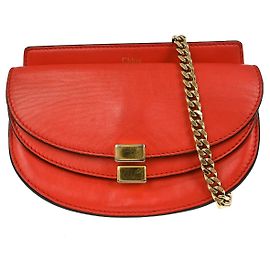 Chloé Bolso cruzado Georgia de cuero mini de Chloe Roja