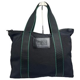 Sac fourre-tout vintage Issey Miyake en polyester / cuir noir/vert Noir