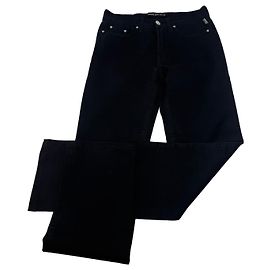 Vintage Versace Canvas-Hose Schwarz Schwarz