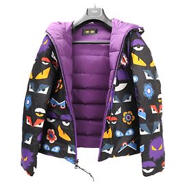 Fendi Purple Puffer Jacket, Size 44 Purple