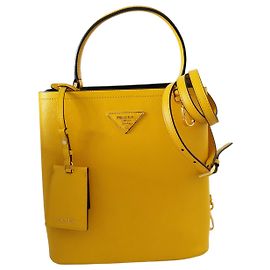 Sac Prada en cuir Saffiano jaune Jaune