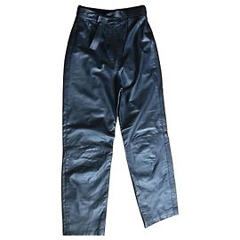 Dior hochgeschnittene Lederhose Größe 32/34 Marineblau