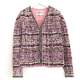 Chaqueta de tweed Chanel Fantasy Rosa Primavera 2022 Rosa