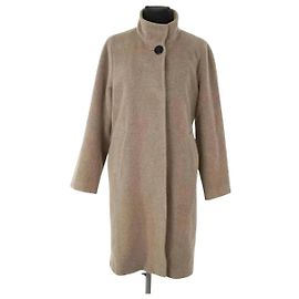 Gerard Darel Ecru Wool Coat Cream