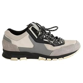 Lanvin Graue Leder-Sneaker Grau