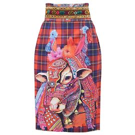 Autre Marque Saia lápis estampada Stella Jean Rosa