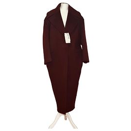 ALAÏA Kaschmir Mantel 38 FR Ungetragen, mit Etikett Oversized Bordeaux