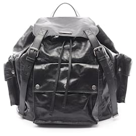 Yves Saint Laurent Black Leather Backpack Black