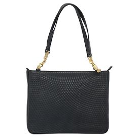 Bally Vintage Tote Bag Quilted Leather Black