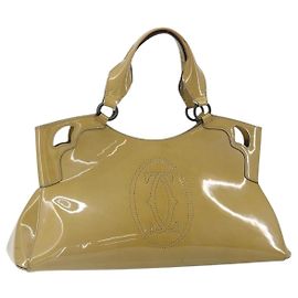 cartier Marcello Handbag Patent leather Yellow