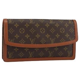 Louis Vuitton Dama Pochette Monogram Canvas GM Castaño