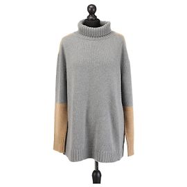 Loro Piana Kaschmir Pullover mit Rollkragen grau Grau