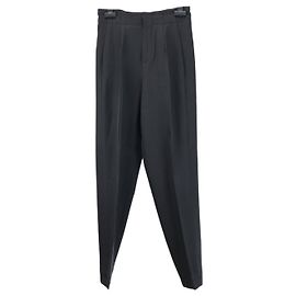 Calças tapered de lã e seda pretas Louis Vuitton Preto