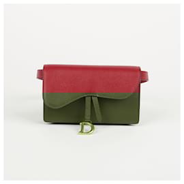 Dior-Saddle Pouch Belt Bag-Red